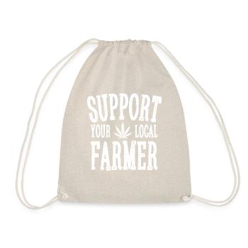 Local cannabis farmer support t-shirt - Drawstring Bag - nature - Front