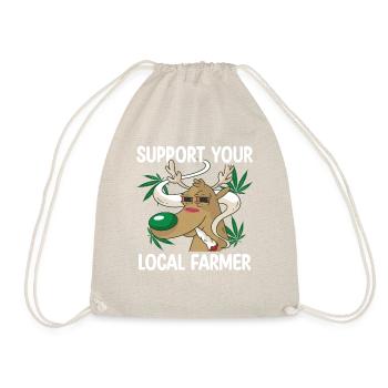 Local cannabis farmer support t-shirt - Drawstring Bag - nature - Front