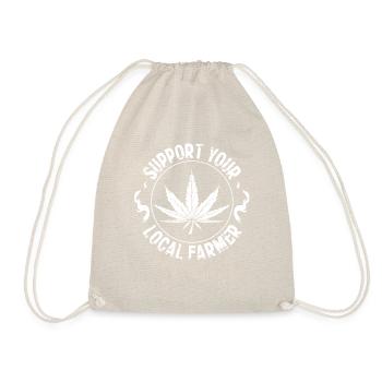Local cannabis farmer support t-shirt - Drawstring Bag - nature - Front