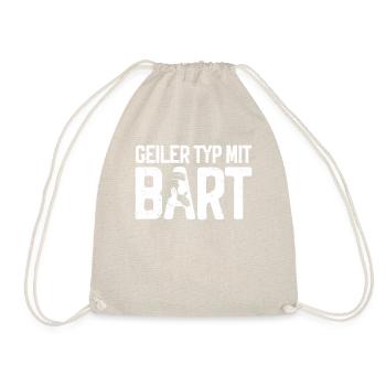 Cooler Bärtiger Typ Lustiges Tee - Turnbeutel - Natur - Vorne