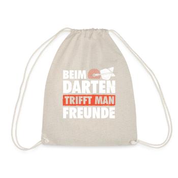 Dartspieler Freundschafts Motiv Shirt - Turnbeutel - Natur - Vorne
