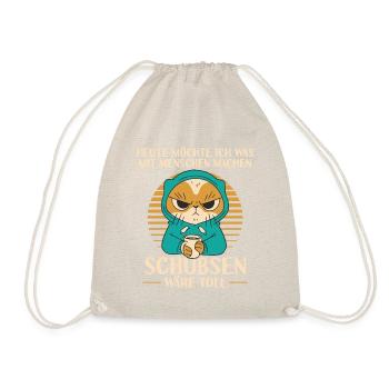Funny Pushing Cats Saying Shirt - Drawstring Bag - nature - Front