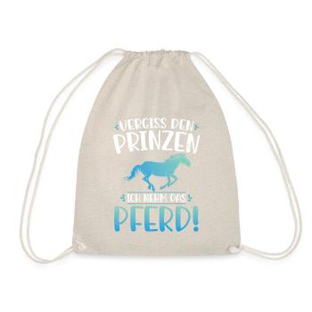 Pferd über Prinzen Lustiges Tee - Turnbeutel - Natur - Vorne