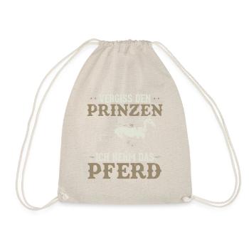 Pferd über Prinzen Lustiges Tee - Turnbeutel - Natur - Vorne
