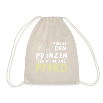 Pferd über Prinzen Lustiges Tee - Turnbeutel - Natur - Vorne