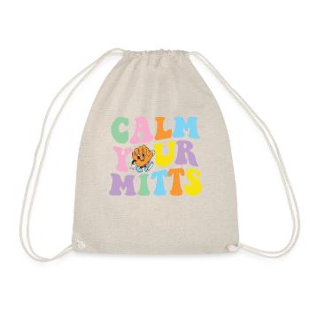Calm Your Mitts Baseball-t-shirt - Turnbeutel - Natur - Vorne