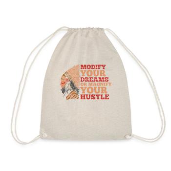 Hustle Hard Urban Motivation Tee - Drawstring Bag - nature - Front