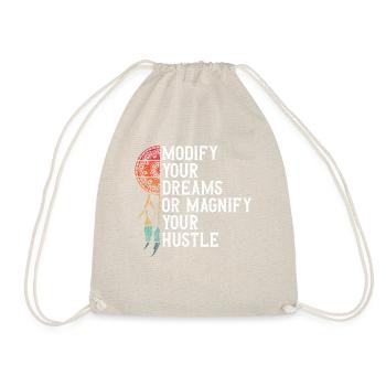 Hustle Hard Urban Motivation Tee - Drawstring Bag - nature - Front