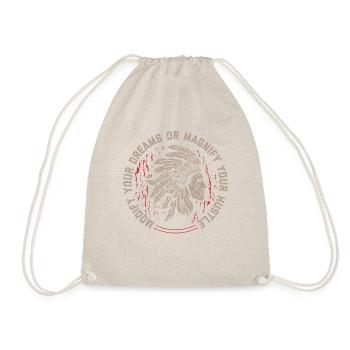 Hustle Hard Urban Motivation Tee - Drawstring Bag - nature - Front