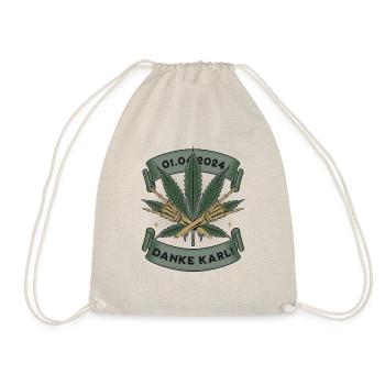 Cannabis Legalisierung Danke Karl Tee - Turnbeutel - Natur - Vorne