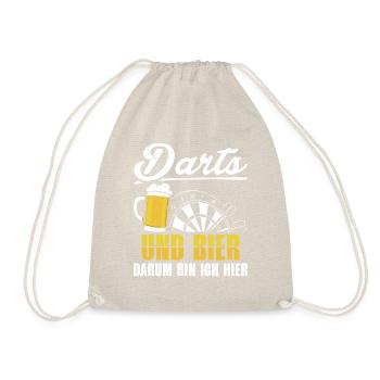 Darts und Bier Lustiges Dartshirt - Turnbeutel - Natur - Vorne