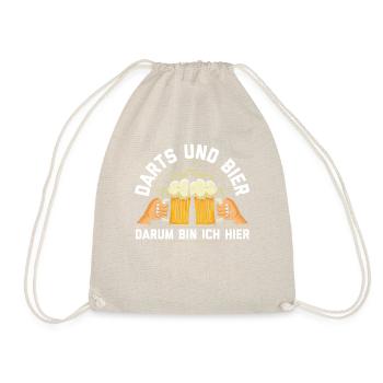 Darts und Bier Lustiges Dartshirt - Turnbeutel - Natur - Vorne