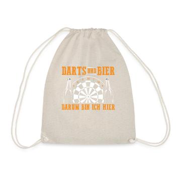 Darts und Bier Lustiges Dartshirt - Turnbeutel - Natur - Vorne