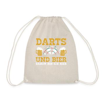 Darts und Bier Lustiges Dartshirt - Turnbeutel - Natur - Vorne