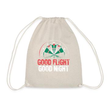 Darts Good Flight Night Motiv Tee - Turnbeutel - Natur - Vorne