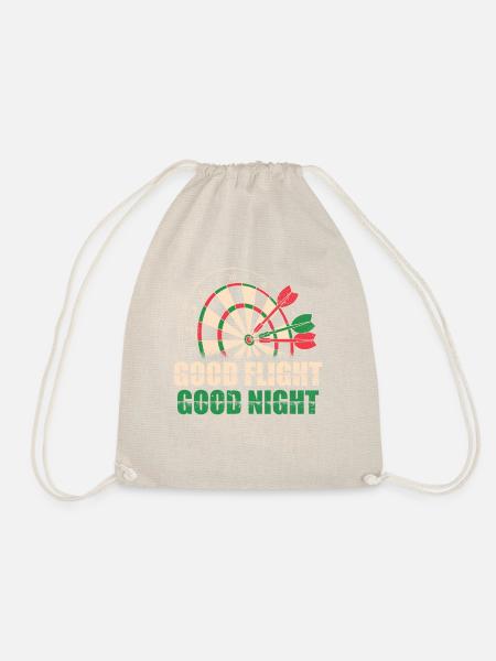 Darts Good Flight Night Motiv Tee - Turnbeutel - Natur