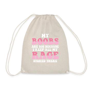 Humorous Boob Rage T-shirt - Drawstring Bag - nature - Front