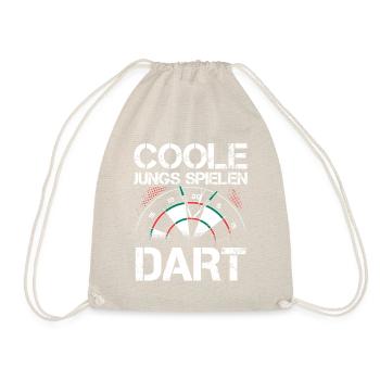 Trendiges Dartspieler Shirt für Jungs - Turnbeutel - Natur - Vorne