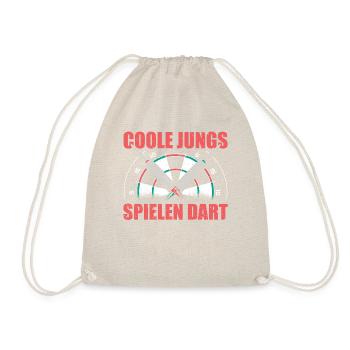Trendiges Dartspieler Shirt für Jungs - Turnbeutel - Natur - Vorne