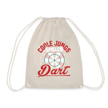Trendiges Dartspieler Shirt für Jungs - Turnbeutel - Natur - Vorne