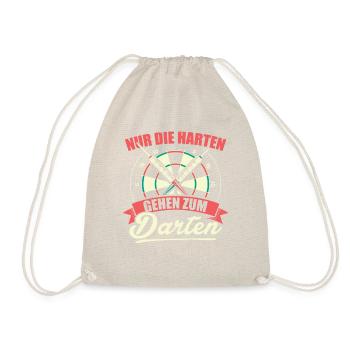 Motivierendes Dartsport Shirt - Turnbeutel - Natur - Vorne