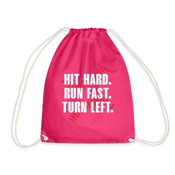Baseball Strategy Player T-Shirt - Drawstring Bag - fuchsia - Front