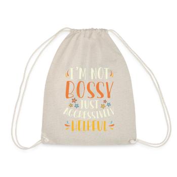 Funny T-shirt "assertive Helper" - Drawstring Bag - nature - Front