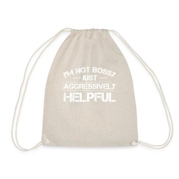 Funny T-shirt "assertive Helper" - Drawstring Bag - nature - Front