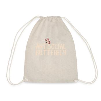 AntisocialFunny Antisocial Butterfly shirt - Drawstring Bag - nature - Front