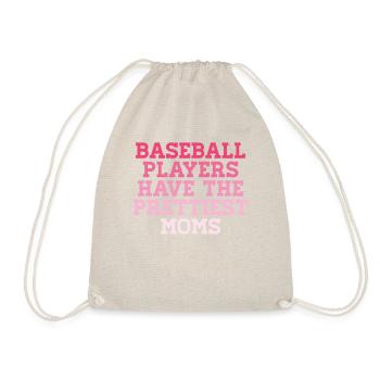 baseball Players Prettiest Moms t-shirt - Drawstring Bag - nature - Front
