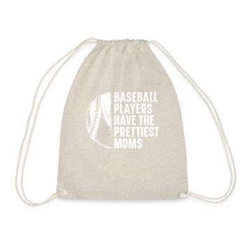 baseball Players Prettiest Moms t-shirt - Drawstring Bag - nature - Front