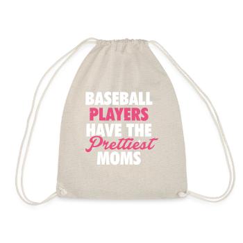 baseball Players Prettiest Moms t-shirt - Drawstring Bag - nature - Front