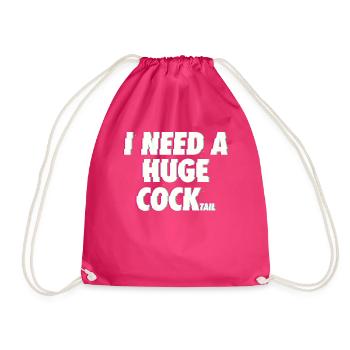 SarcasticNaughty cocktail lover t-shirt - Drawstring Bag - fuchsia - Front