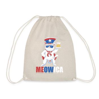 T-shirt patriotique Meowica Cat - Sac de sport léger - nature - Devant