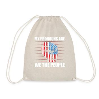 My PronPatriotic "we The People Pronouns"-t - Drawstring Bag - nature - Front