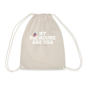 MePatriotic USA pronoun t-shirt - Drawstring Bag - nature - Front