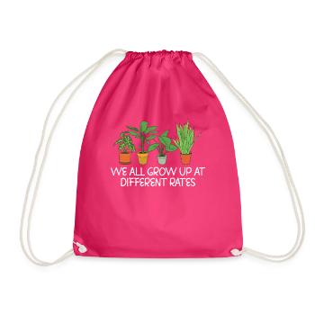 Gardening Growth Inspiration Tee - Drawstring Bag - fuchsia - Front