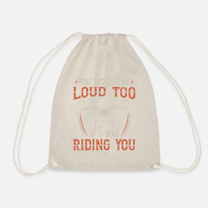Naughty motorcycle t-shirt - Drawstring Bag - nature