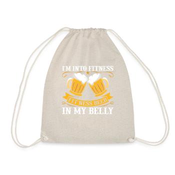 Fitness Beer Belly Humor T-shirt - Drawstring Bag - nature - Front