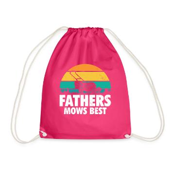 Funny Lawn Care Dad T-shirt - Drawstring Bag - fuchsia - Front