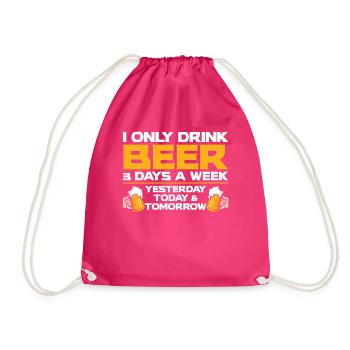 Boire de la bière 3 jours par semaine T-shirt - Sac de sport léger - fuchsia - Devant