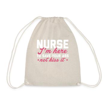 T-shirt "nurse Save Your Ass Not Kiss I" - Drawstring Bag - nature - Front