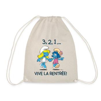 Schtroumpfs Design 3, 2, 1... Rentrée - Sac de sport léger - nature - Devant