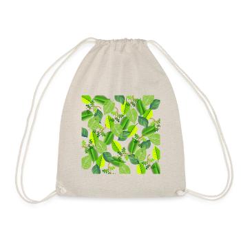 Green leaf collage - Drawstring Bag - nature - Front