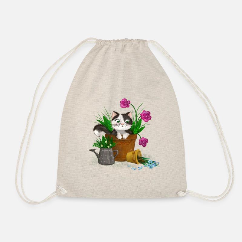 Katze im Garten - Turnbeutel - Natur