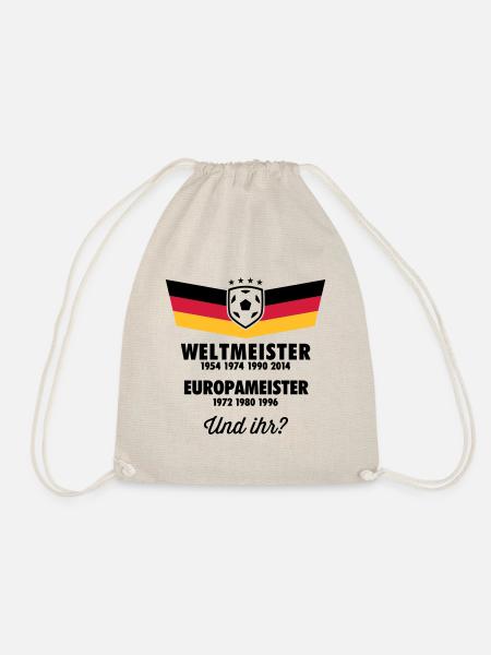 4 MAL WELTMEISTER, 3 MAL EUROPAMEISTER UND IHR? - Turnbeutel - Natur