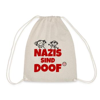 Wir gegen rechts - Nazis sind doof - Turnbeutel - Natur - Vorne
