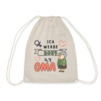 Ich werde 2024 Oma - Turnbeutel - Natur - Vorne