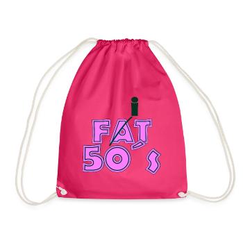 Fat 50s Pink Darkgreen - Drawstring Bag - fuchsia - Front