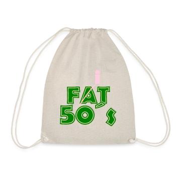 fat 50s green pink - Drawstring Bag - nature - Front